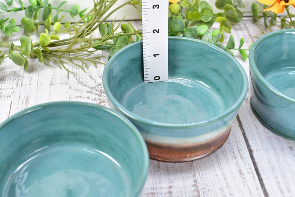 Ceramic Dog Food or Water Bowl, Handmade Stoneware Pottery Wheel Thrown Pet Food Dish