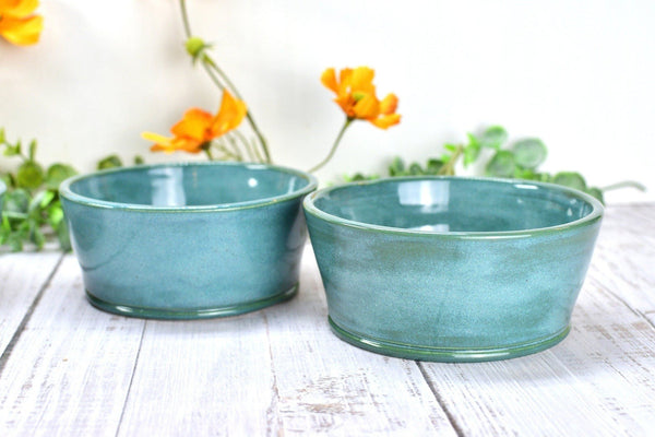 Ceramic Dog Food or Water Bowl, Handmade Stoneware Pottery Wheel Thrown Pet Food Dish