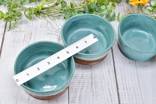 Ceramic Dog Food or Water Bowl, Handmade Stoneware Pottery Wheel Thrown Pet Food Dish