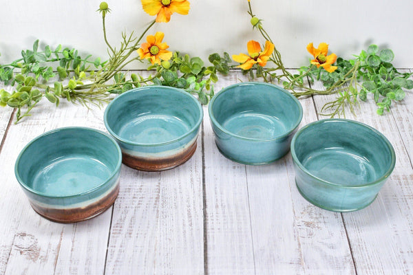 Ceramic Dog Food or Water Bowl, Handmade Stoneware Pottery Wheel Thrown Pet Food Dish