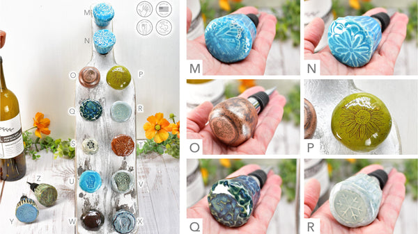 Wine Bottle Stopper, Ceramic Handmade Pottery Barware Unique Gift Her Birthday, Paw Print Pet Bird Lover, Housewarming Coworker Christmas
