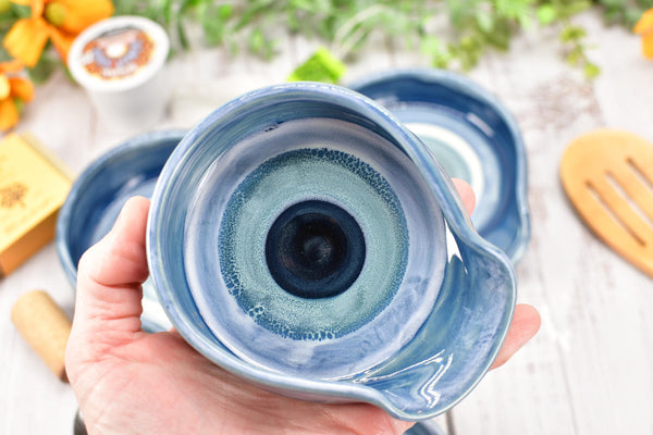 Evil Eye Ceramic Stove Top Spoon Rest Coffee Bar Tea Bag Pottery Blue White Handmade Handpainted Stoneware Large Housewarming Spiritual Gift