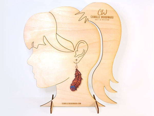 Earring Display Stand, Female Ponytail - INSTANT Digital Download for Laser Cutters