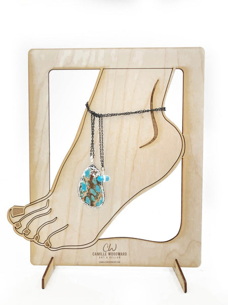 Ankle Bracelet Foot Jewelry Display Stand SVG EPS - INSTANT Digital Download Laser Cut File