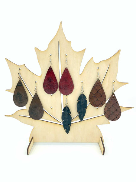 Earring Display Stand - Maple Leaf, SVG - INSTANT Digital Download