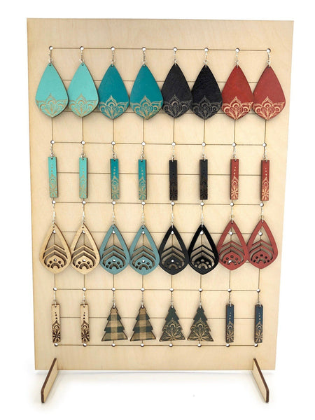 Earring Display Stand, with Grid Pattern - Rectangle - INSTANT Digital Download