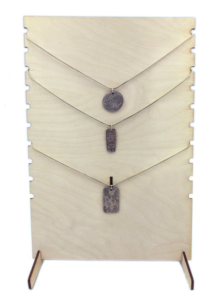Adjustable Necklace Display Stand SVG, Rectangle with Circle Side Notches - Instant Digital Download