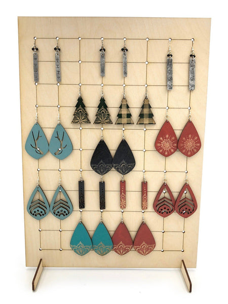 Earring Display Stand, with Grid Pattern - Rectangle - INSTANT Digital Download