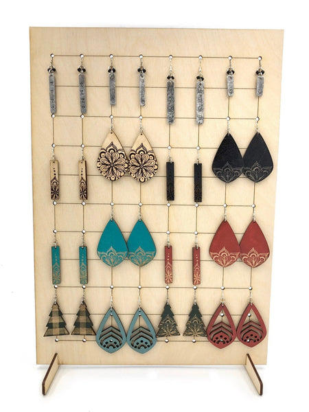 Earring Display Stand, with Grid Pattern - Rectangle - INSTANT Digital Download