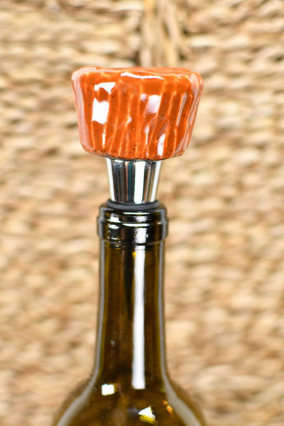 Texas Wine Bottle Stopper, Handmade Ceramic Christmas Barware Gift for Austin Football Champs, Housewarming, Groomsman, Secret Santa Unique