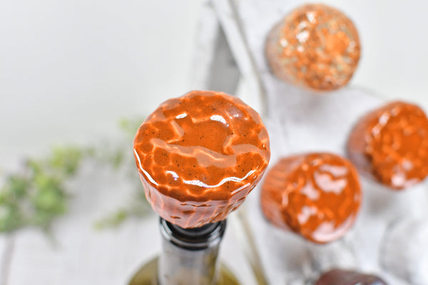 Texas Wine Bottle Stopper, Handmade Ceramic Christmas Barware Gift for Austin Football Champs, Housewarming, Groomsman, Secret Santa Unique