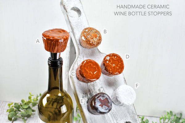 Texas Wine Bottle Stopper, Handmade Ceramic Christmas Barware Gift for Austin Football Champs, Housewarming, Groomsman, Secret Santa Unique