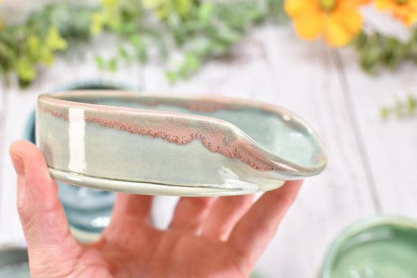 Hummingbird Ceramic Coffee Spoon Rest, Medium and Large Handmade Stoneware Stove Top Pottery in Blue, Gray, Green, Celadon - Gift for Her