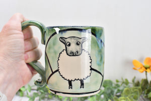 Sheep Cute Handmade Pottery Mug, I Do What I Want Funny Ceramic Cup Gift, Hand Painted Stoneware for Independent People, Ready to Ship