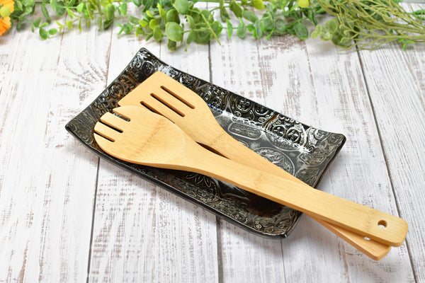 Sugar Skull Ceramic Dish, Handmade Stoneware Pottery for Countertop & Dining Gift, Copper and Black Rectangular Spoon Rest Plate