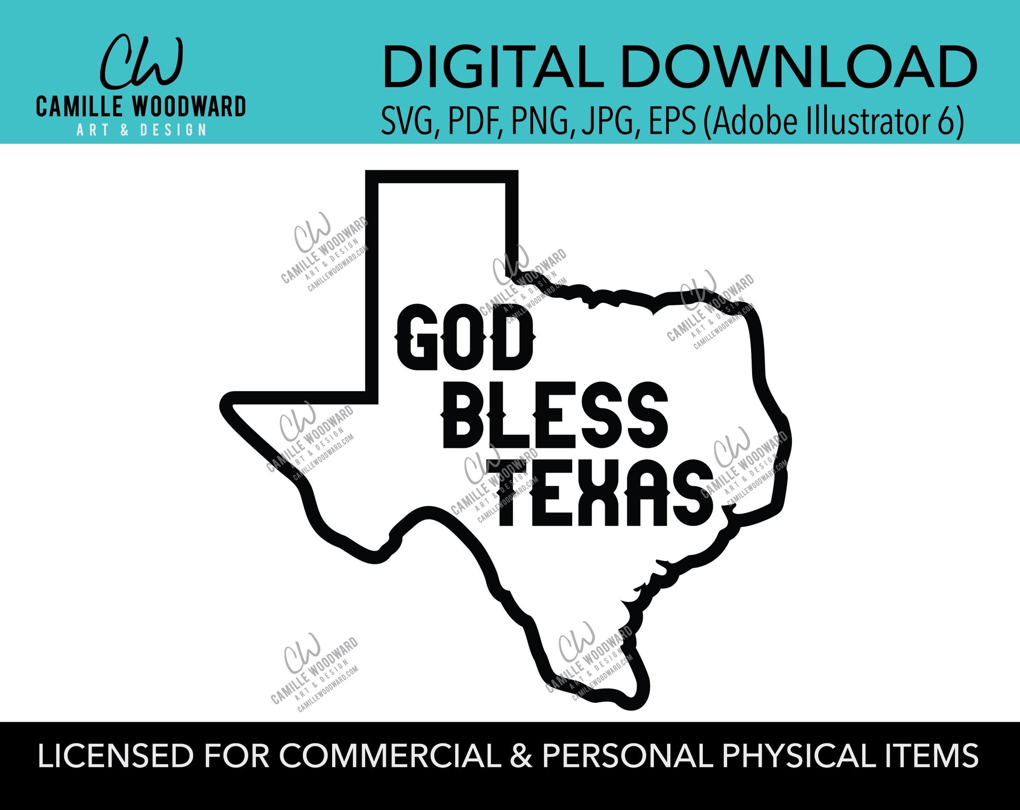 God Bless Texas SVG, Black and White, Texas State Outline, EPS, PNG, jpg, dxf- Sublimation Digital Download Transparent