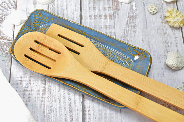 Butterfly Ceramic Dish, Spoon Rest, Handmade Stoneware Pottery for Countertop, Dining, Rutile Blue, Butter or Cracker Dish, Jewelry Trinket