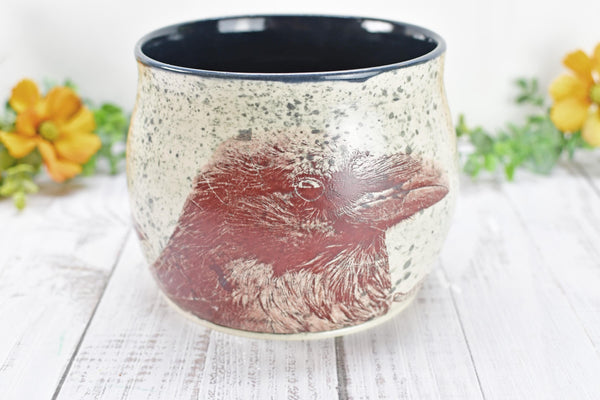 Ceramic Utensil Holder Crock for Kitchen Counter, Short Pottery Organizer, Black, White Gray Splatter | Cactus Pot | Paint Brush Holder