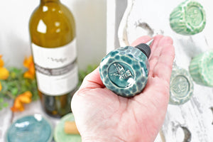 Wine Bottle Stopper, Ceramic Handmade Pottery Barware Unique Gift Her Birthday, Paw Print Pet Bird Lover, Housewarming Coworker Christmas