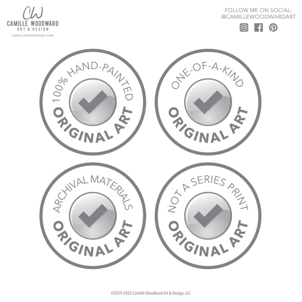 Evil Eye Art Work Watercolor Painting, 5x7 Original on Paper Unframed, Blue White Home Decor, Artist Signed, Not A Print, Nazar Turkish Boho