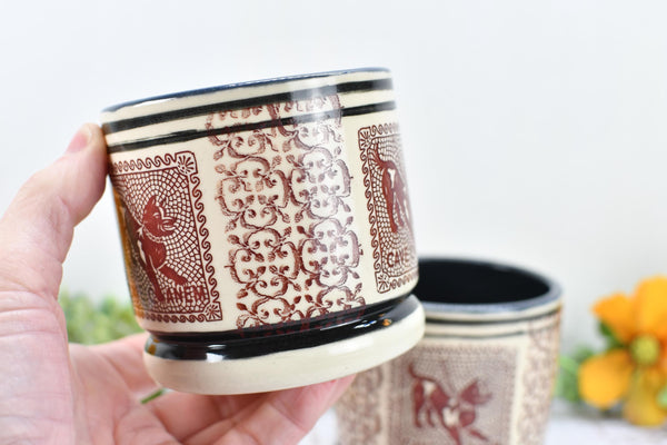 Pompeii Guard Dog Tumbler Ceramic Cup, Stoneware Whiskey Bourbon Wine Gift, One Handmade Pottery Barware for Birthday Gift