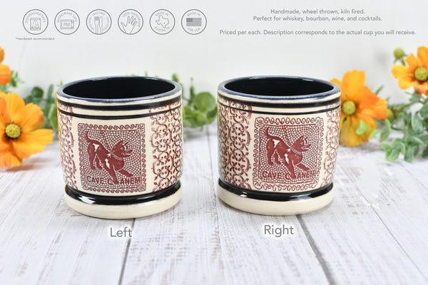 Pompeii Guard Dog Tumbler Ceramic Cup, Stoneware Whiskey Bourbon Wine Gift, One Handmade Pottery Barware for Birthday Gift