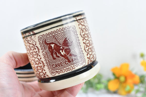 Pompeii Guard Dog Tumbler Ceramic Cup, Stoneware Whiskey Bourbon Wine Gift, One Handmade Pottery Barware for Birthday Gift