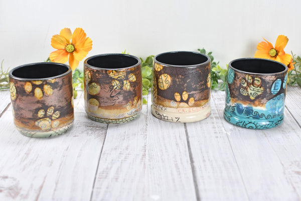 Copper Wine Cup Pug Dog Tumbler Pet Lover Bronze Handmade Ceramic Pottery Whiskey Bourbon Barware Paw Print Anniversary Birthday Gift 1 Each