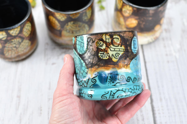 Copper Wine Cup Pug Dog Tumbler Pet Lover Bronze Handmade Ceramic Pottery Whiskey Bourbon Barware Paw Print Anniversary Birthday Gift 1 Each