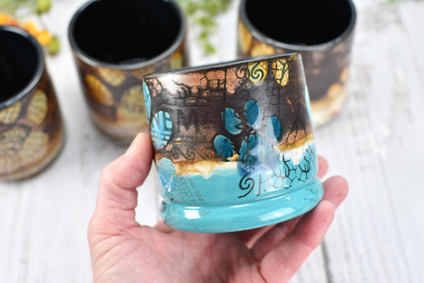 Copper Wine Cup Pug Dog Tumbler Pet Lover Bronze Handmade Ceramic Pottery Whiskey Bourbon Barware Paw Print Anniversary Birthday Gift 1 Each