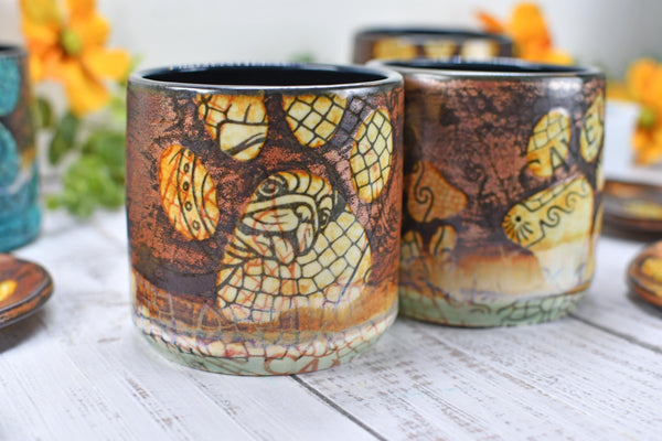 Copper Wine Cup Pug Dog Tumbler Pet Lover Bronze Handmade Ceramic Pottery Whiskey Bourbon Barware Paw Print Anniversary Birthday Gift 1 Each