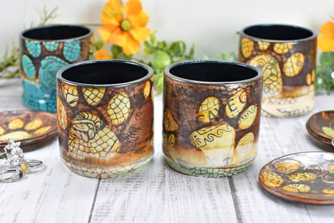 Copper Wine Cup Pug Dog Tumbler Pet Lover Bronze Handmade Ceramic Pottery Whiskey Bourbon Barware Paw Print Anniversary Birthday Gift 1 Each