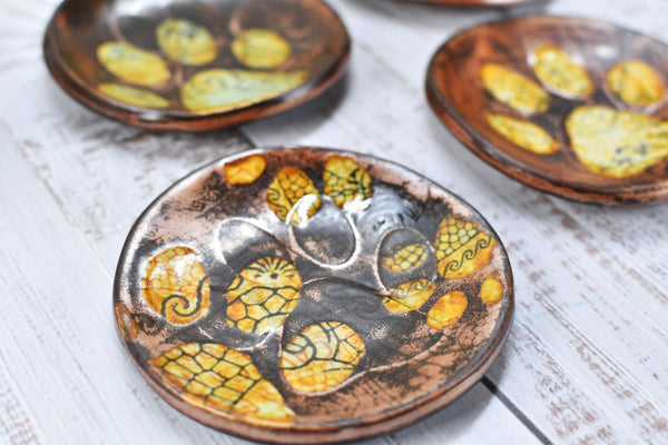 Paw Print Ceramic Coffee Spoon Rest Pug Dog Small Copper Jewelry Trinket Dish Handmade Stoneware Pottery Animal Lover Gift Coworker Friend