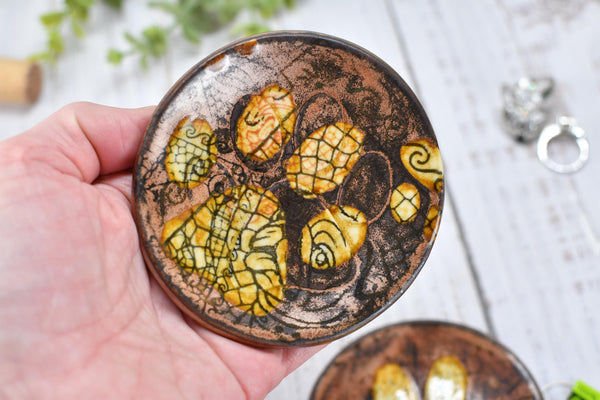 Paw Print Ceramic Coffee Spoon Rest Pug Dog Small Copper Jewelry Trinket Dish Handmade Stoneware Pottery Animal Lover Gift Coworker Friend