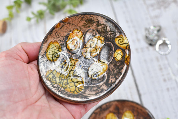 Paw Print Ceramic Coffee Spoon Rest Pug Dog Small Copper Jewelry Trinket Dish Handmade Stoneware Pottery Animal Lover Gift Coworker Friend