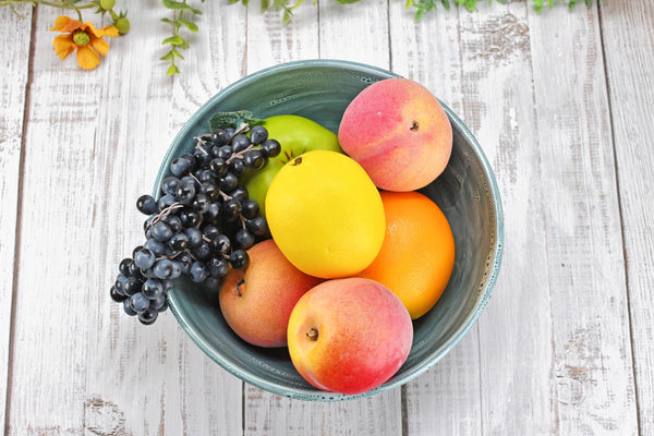 Ceramic Pottery Bowl Handmade, Blue Stoneware Medium Size Dish Party Serving Dining Fruit Salad Bread Pasta Housewarming Centerpiece