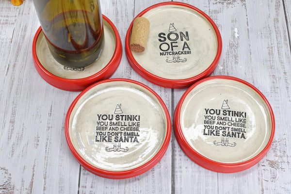 Buddy The Elf Christmas Ceramic Spoon Rest Soap Wine Bottle Drip Dish Handmade Pottery Best Cup of Coffee, Son of Nutcracker Ninnymuggins