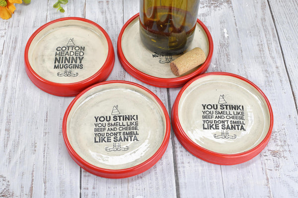 Buddy The Elf Christmas Ceramic Spoon Rest Soap Wine Bottle Drip Dish Handmade Pottery Best Cup of Coffee, Son of Nutcracker Ninnymuggins