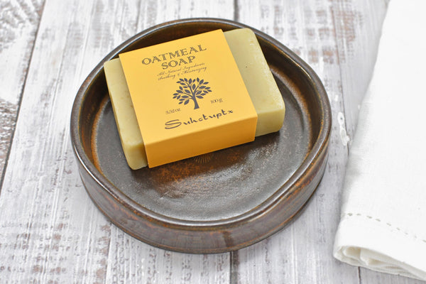 Copper Ceramic Wine Bottle Drip Bowl Handmade Stoneware Pottery Stove Top Spoon Rest Countertop Coffee Bar Rustic Southwest Soap Dish Decor