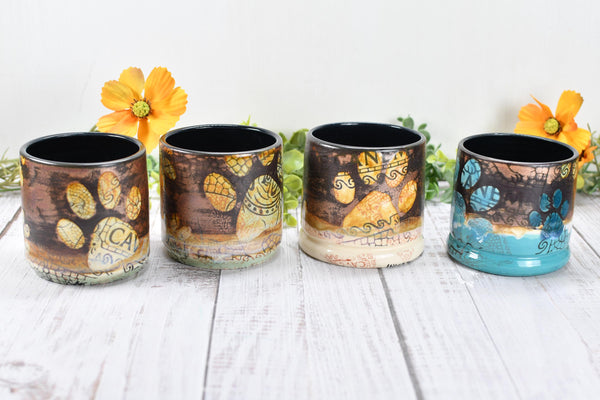 Copper Wine Cup Pug Dog Tumbler Pet Lover Bronze Handmade Ceramic Pottery Whiskey Bourbon Barware Paw Print Anniversary Birthday Gift 1 Each