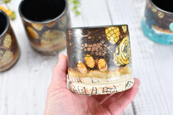 Copper Wine Cup Pug Dog Tumbler Pet Lover Bronze Handmade Ceramic Pottery Whiskey Bourbon Barware Paw Print Anniversary Birthday Gift 1 Each