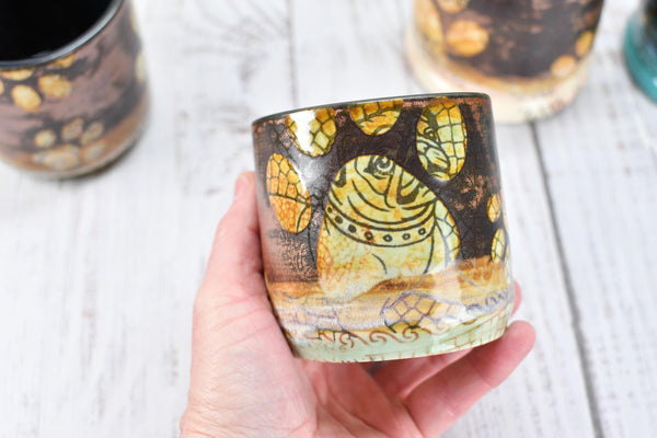 Copper Wine Cup Pug Dog Tumbler Pet Lover Bronze Handmade Ceramic Pottery Whiskey Bourbon Barware Paw Print Anniversary Birthday Gift 1 Each