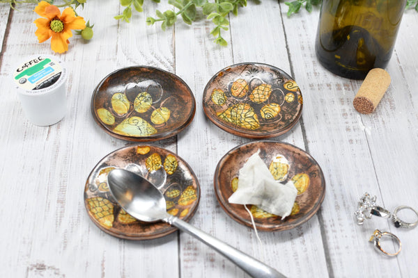 Paw Print Ceramic Coffee Spoon Rest Pug Dog Small Copper Jewelry Trinket Dish Handmade Stoneware Pottery Animal Lover Gift Coworker Friend