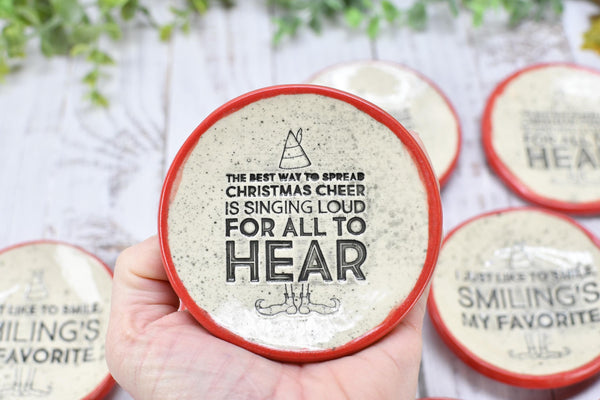 Buddy The Elf Christmas Ceramic Small Spoon Rest, Jewelry Trinket Dish, Handmade Pottery Hand Painted, Best Cup of Coffee, Son of Nutcracker