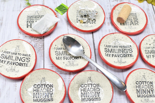 Buddy The Elf Christmas Ceramic Small Spoon Rest, Jewelry Trinket Dish, Handmade Pottery Hand Painted, Best Cup of Coffee, Son of Nutcracker