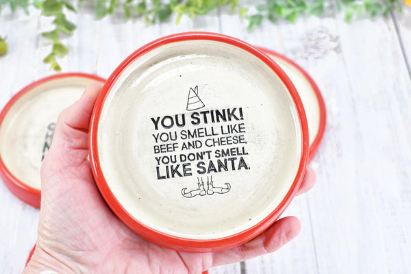 Buddy The Elf Christmas Ceramic Spoon Rest Soap Wine Bottle Drip Dish Handmade Pottery Best Cup of Coffee, Son of Nutcracker Ninnymuggins