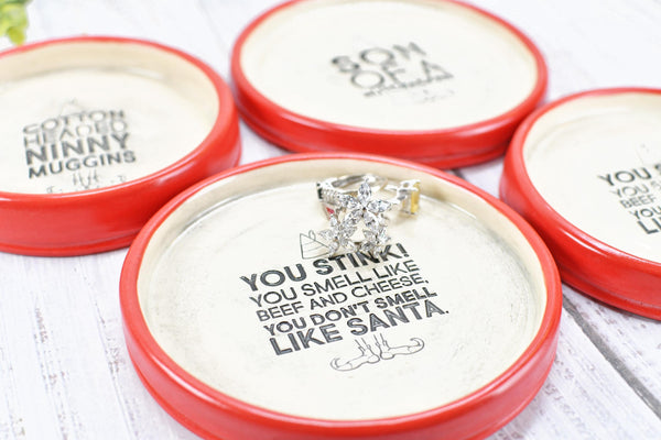 Buddy The Elf Christmas Ceramic Spoon Rest Soap Wine Bottle Drip Dish Handmade Pottery Best Cup of Coffee, Son of Nutcracker Ninnymuggins