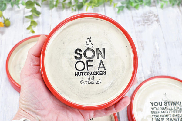 Buddy The Elf Christmas Ceramic Spoon Rest Soap Wine Bottle Drip Dish Handmade Pottery Best Cup of Coffee, Son of Nutcracker Ninnymuggins