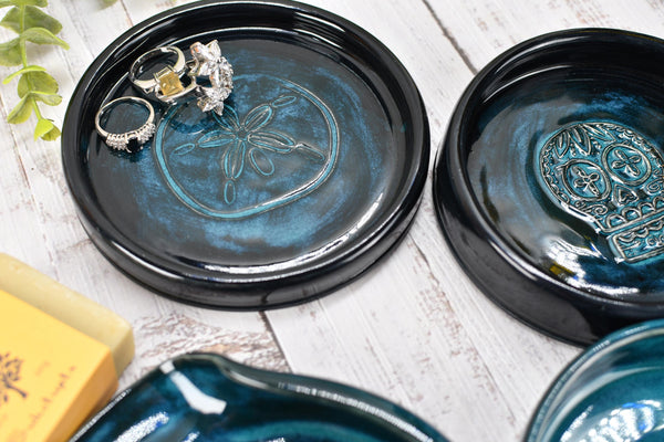 Blue Teal Ceramic Spoon Rest, Turquoise Handmade Small, Medium, Large Pottery for Stovetop, Table Counter - Housewarming Christmas Gift