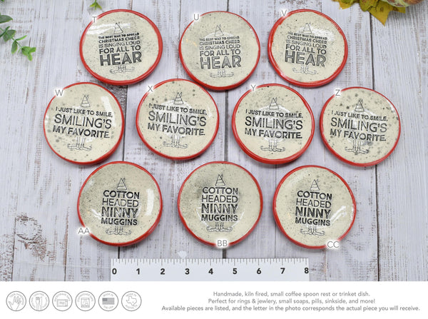 Buddy The Elf Christmas Ceramic Small Spoon Rest, Jewelry Trinket Dish, Handmade Pottery Hand Painted, Best Cup of Coffee, Son of Nutcracker